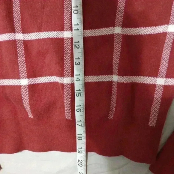 Ann Taylor Factory Pullover Sweater Sz Maroon Striped Cotton Blend Long Sleeve - Picture 6 of 6